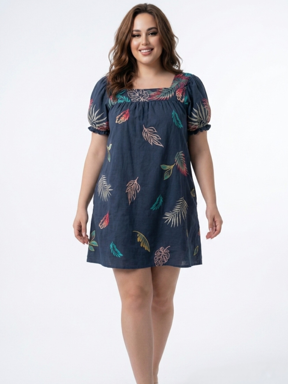 Johnny Was Kaluhi Puff Sleeve Tunic Dress 3X 100% Linen NWT